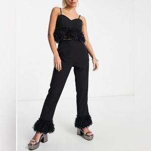 Twisted Wunder Faux Feather Hem 2 Piece Set